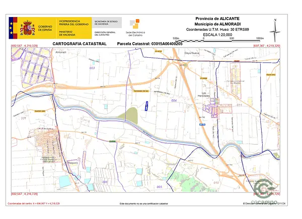 Finca agrícola de 0,4265 ha en venta en Alicante