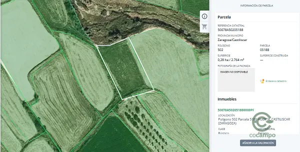 Finca agrícola de 1,15 ha en venta en Zaragoza