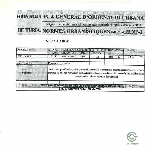 Finca rústica de 0,1244 ha en venta en Riba-roja de Túria, Valencia