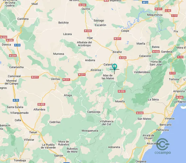 Finca rústica de 9,42 ha en venta en Ginebrosa, La, Teruel